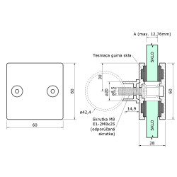 Svorka priama na trubku, sklo 8 - 12,76 mm, AISI 304 Svorka priama na trubku, sklo 8 - 12,76 mm, AISI 304